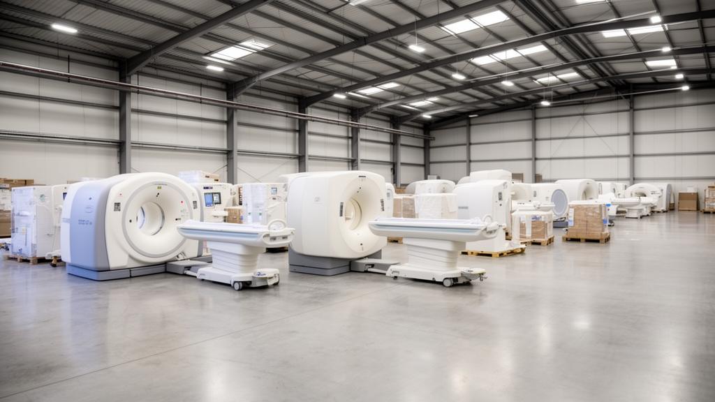 Refurbished MRI and CT scanners in a quality-controlled warehouse